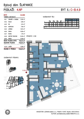 Prodej bytu 4+kk, Šlapanice, 132 m2