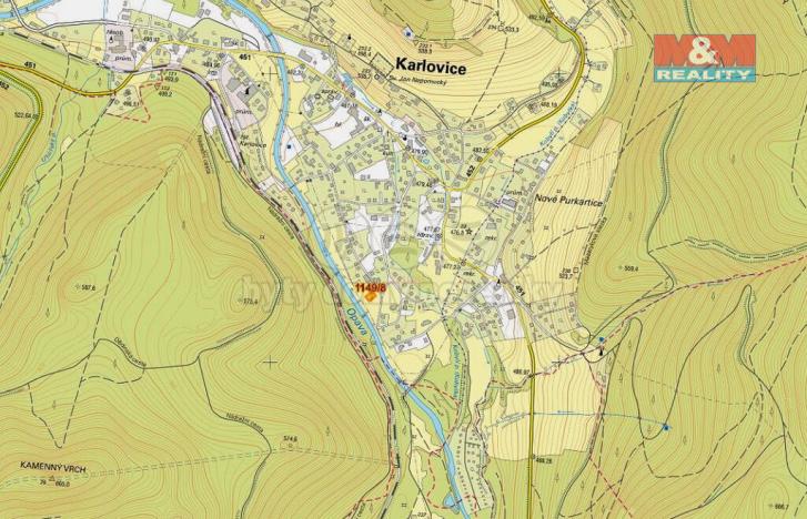 Prodej pozemku, Karlovice, 603 m2