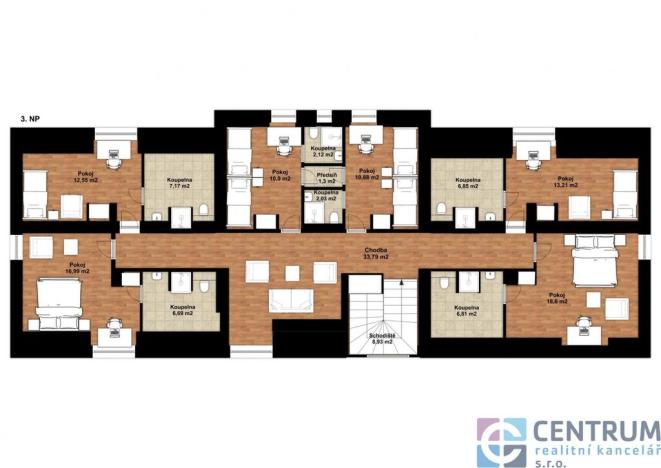 Prodej ubytování, Strážné, 1087 m2