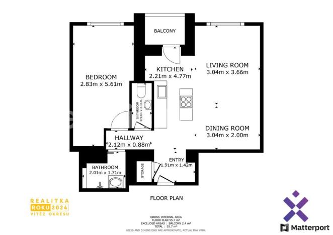 Prodej bytu 2+kk, Praha - Vysočany, Pod strojírnami, 53 m2