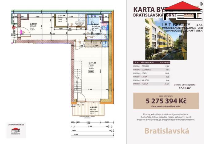 Prodej bytu 1+kk, Brno - Zábrdovice, Bratislavská, 38 m2