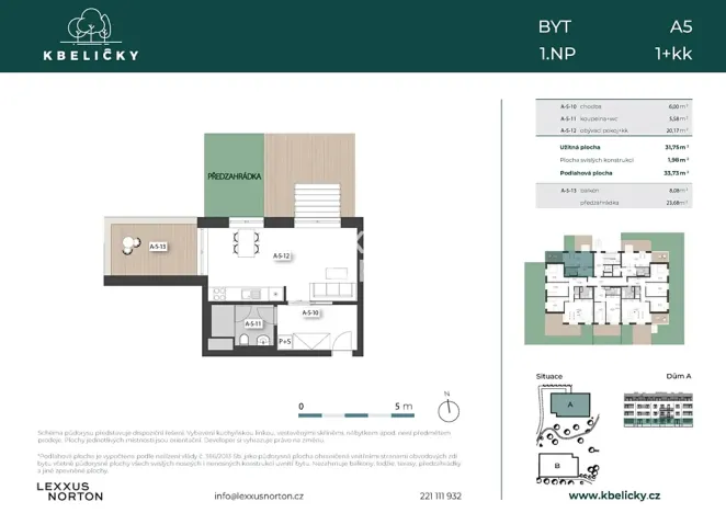 Prodej bytu 1+kk, Praha - Kbely, Hůlkova, 34 m2
