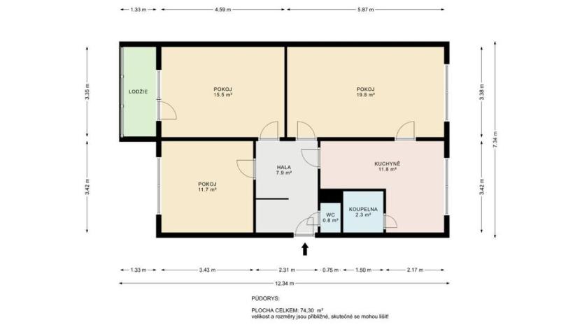 Prodej bytu 3+1, Brno, Dědická