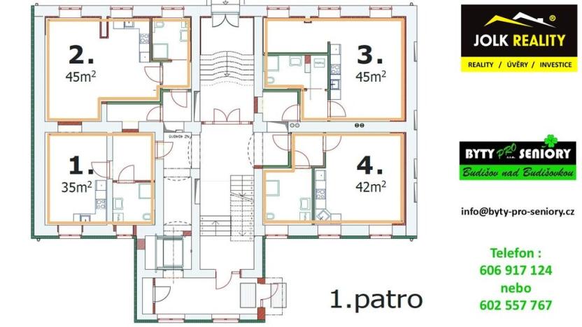Pronájem bytu 1+kk, Budišov nad Budišovkou, Berounská, 43 m2