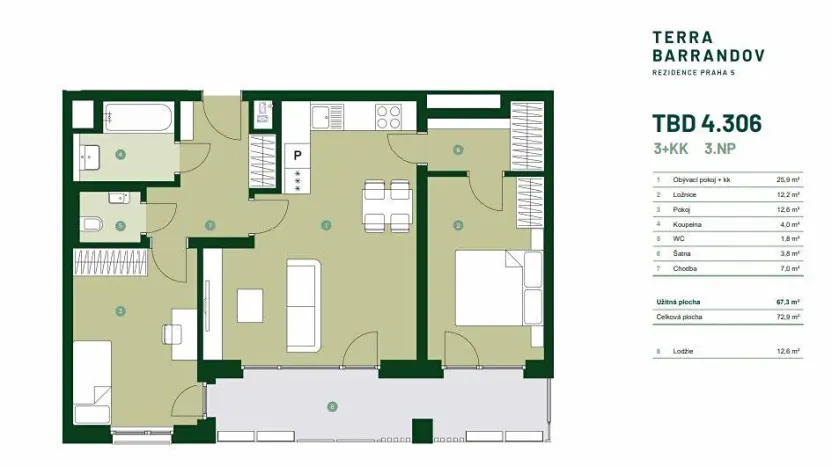 Prodej bytu 3+kk, Praha - Hlubočepy, Silurská, 73 m2
