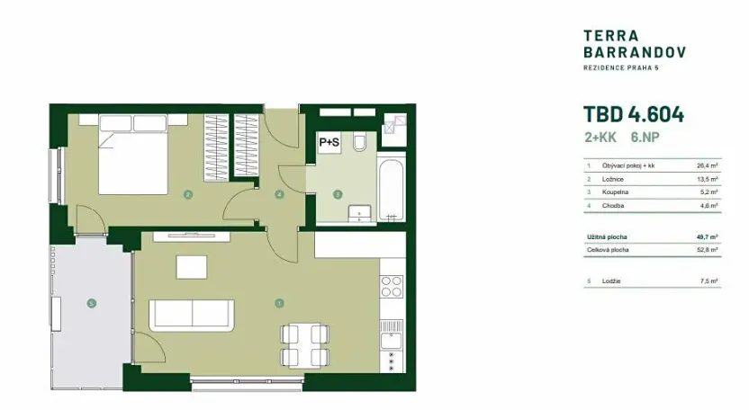 Prodej bytu 2+kk, Praha - Hlubočepy, Silurská, 53 m2