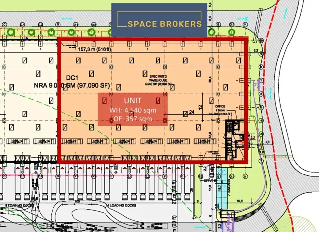 Pronájem skladu, Ostředek, 4540 m2