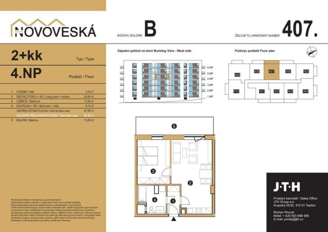 Prodej bytu 2+kk, Teplice, Novoveská, 63 m2