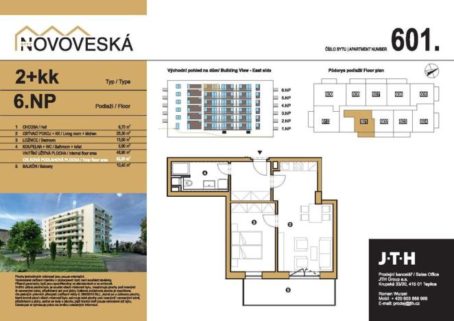 Prodej bytu 2+kk, Teplice, Novoveská, 63 m2