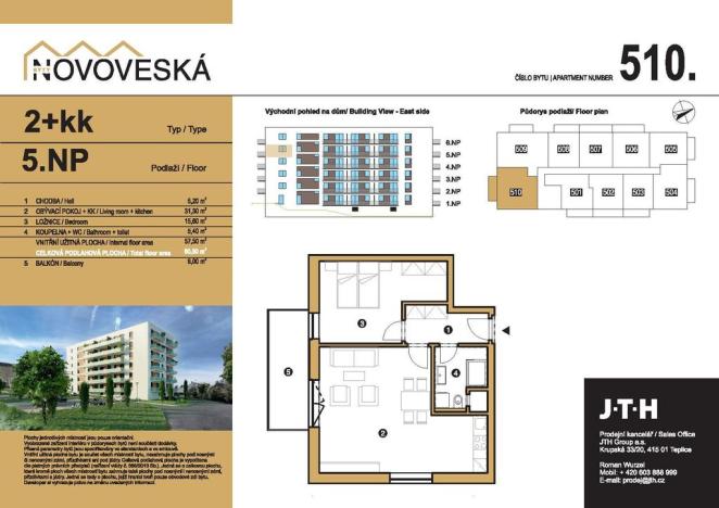 Prodej bytu 2+kk, Teplice, Novoveská, 70 m2