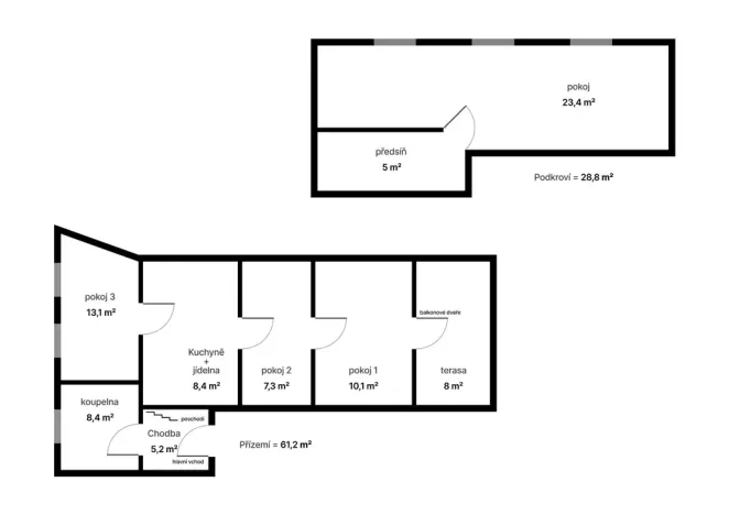 Prodej rodinného domu, Velká Bystřice, Vyšehradská, 125 m2