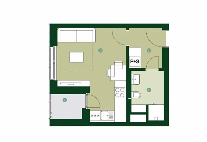 Prodej bytu 1+kk, Praha - Hlubočepy, Silurská, 30 m2