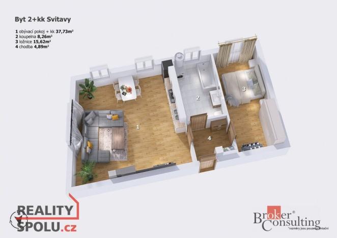 Prodej bytu 2+kk, Svitavy - Předměstí, Milady Horákové, 66 m2