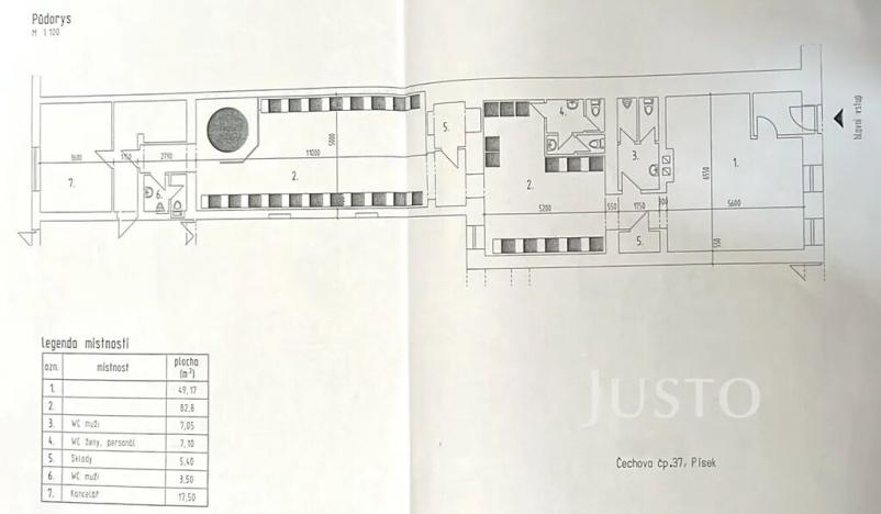 Pronájem obchodního prostoru, Písek, Čechova, 172 m2