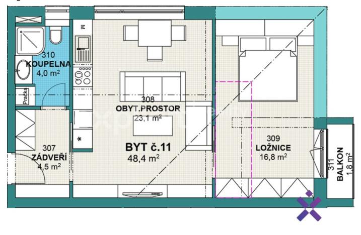 Prodej bytu 2+kk, Hovorany, 48 m2