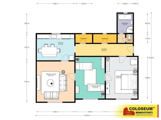 Prodej bytu 3+1, Bruntál, 116 m2