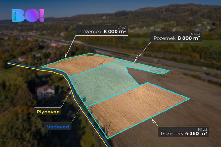 Prodej komerčního pozemku, Návsí, 8000 m2