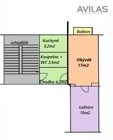 Pronájem bytu 2+1, Praha - Záběhlice, Jabloňová, 43 m2