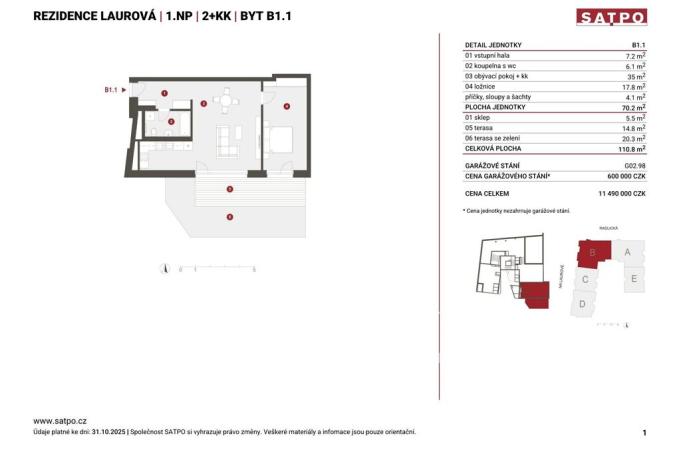 Prodej bytu 2+kk, Praha - Smíchov, Na Laurové, 70 m2