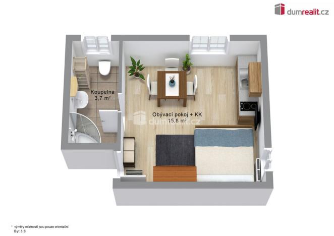 Prodej bytu 1+kk, Merklín - Pstruží, 19 m2