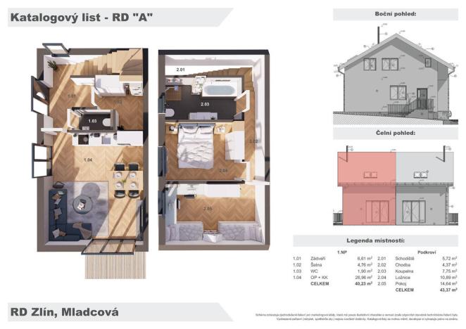Prodej bytu 3+kk, Zlín - Mladcová, Nadhumení, 81 m2