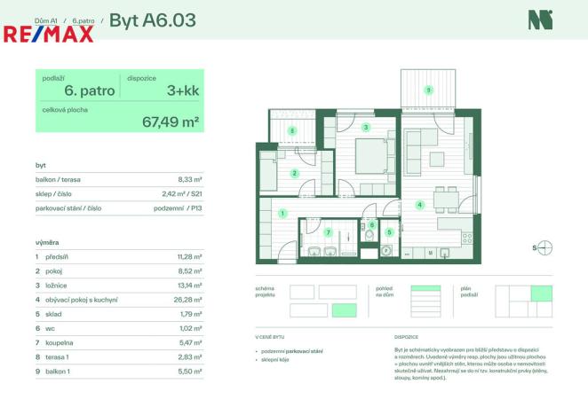 Prodej bytu 3+kk, Zlín, Tyršova, 67 m2