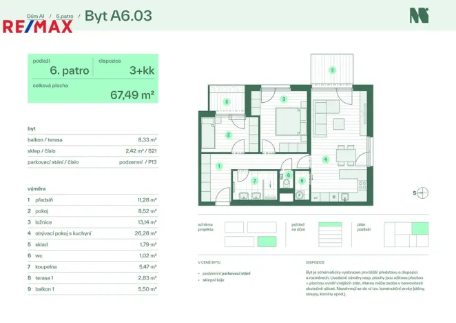 Prodej bytu 3+kk, Zlín, Tyršova, 67 m2