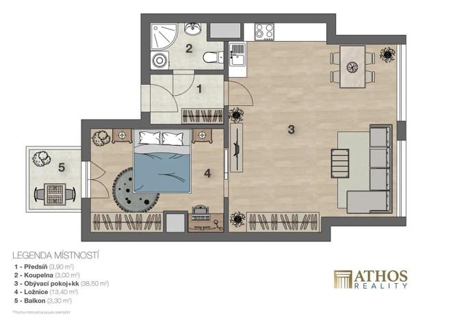 Prodej bytu 2+kk, Brno, Křenová, 59 m2