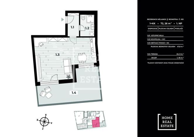 Prodej bytu 1+kk, Praha - Smíchov, Pod Barvířkou, 48 m2