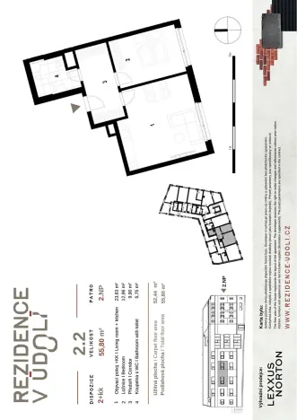 Prodej bytu 2+kk, Praha - Hrdlořezy, Hrdlořezská, 52 m2