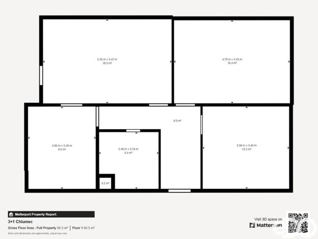 Prodej bytu 3+1, Chlumec nad Cidlinou, Zapečská, 75 m2