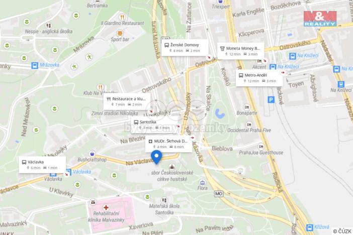 Prodej bytu 2+kk, Praha - Smíchov, Na Václavce, 56 m2