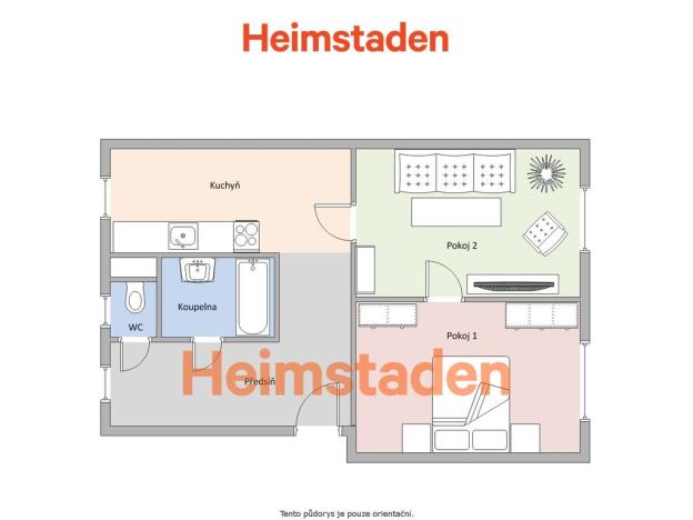 Pronájem bytu 2+1, Karviná - Nové Město, Kořenského, 55 m2