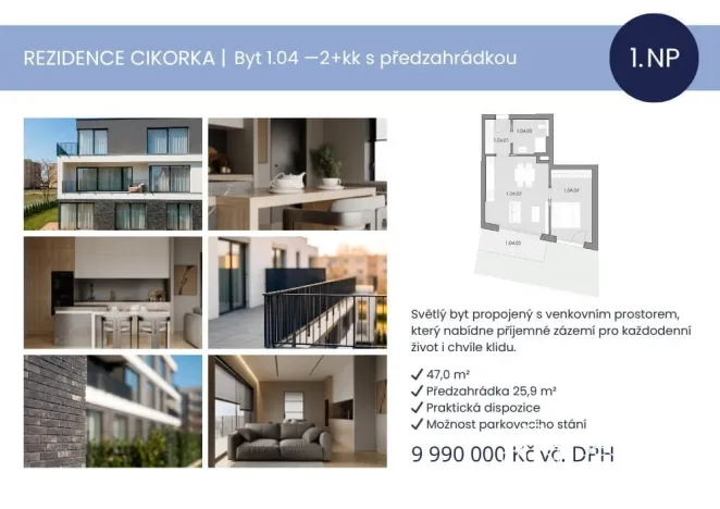 Prodej bytu 2+kk, Praha - Modřany, Na Cikorce, 47 m2