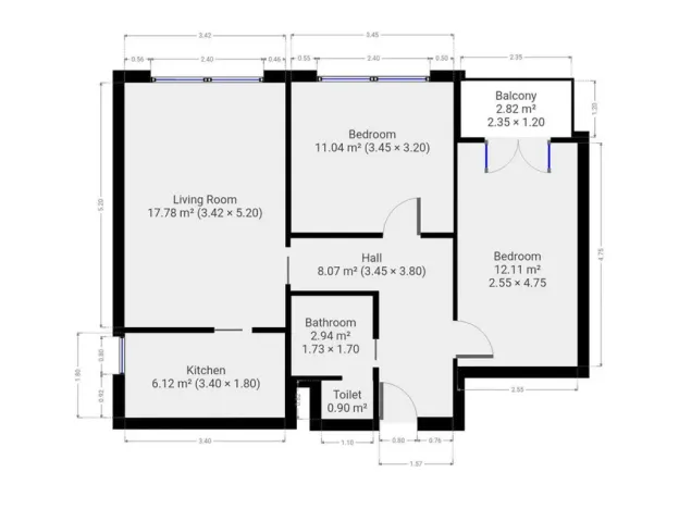 Pronájem bytu 3+1, Praha - Modřany, Poljanovova, 62 m2