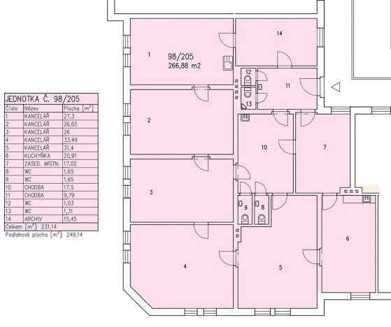 Pronájem kanceláře, Ostrava, Mírová, 231 m2