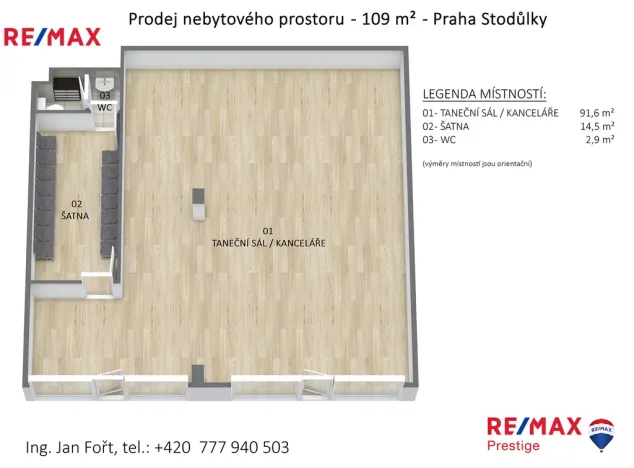 Prodej obchodního prostoru, Praha - Stodůlky, Sluneční náměstí, 109 m2