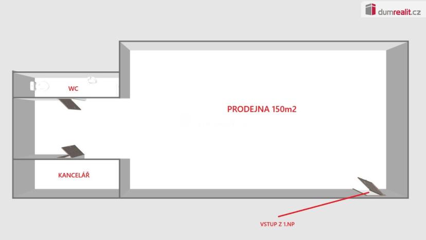 Pronájem obchodního prostoru, Hodonín, Dolní Valy, 300 m2