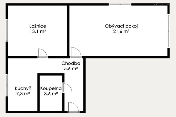 Pronájem bytu 2+1, Most, Františka Halase, 54 m2