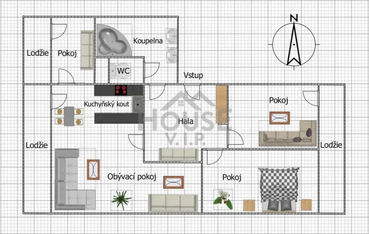 Pronájem bytu 4+kk, Praha - Vršovice, Kazašská, 92 m2