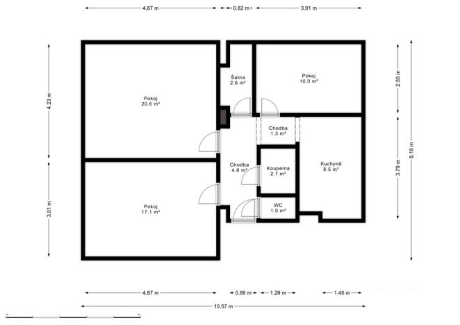 Prodej bytu 3+1, Kyjov, Růžová, 73 m2