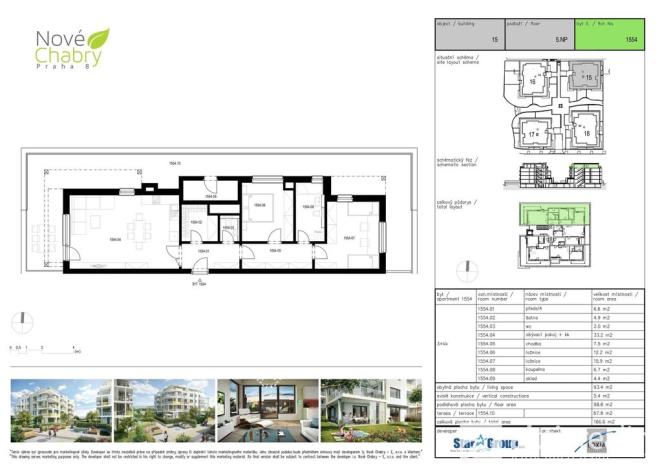 Prodej bytu 3+kk, Praha - Dolní Chabry, Poštova, 166 m2