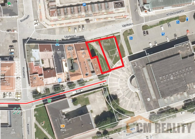 Prodej komerčního pozemku, Prostějov, Hradební, 463 m2