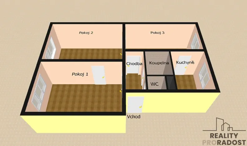 Pronájem bytu 3+1, Přerov - Přerov I-Město, Bartošova, 60 m2