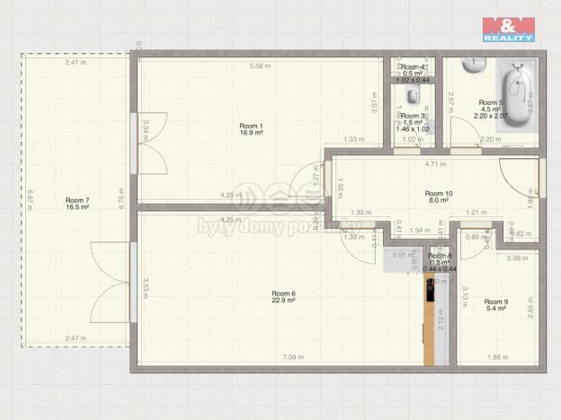 Pronájem bytu 2+kk, Plzeň, Safírová, 66 m2