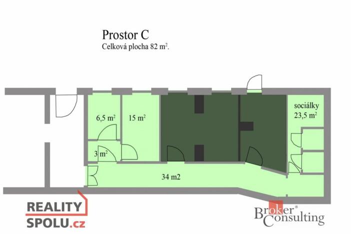 Pronájem skladu, Brno - Žabovřesky, Minská, 82 m2