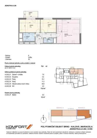 Prodej bytu 3+kk, Brno, Kalová, 79 m2