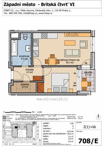 Prodej bytu 2+kk, Praha - Stodůlky, náměstí Junkových, 43 m2