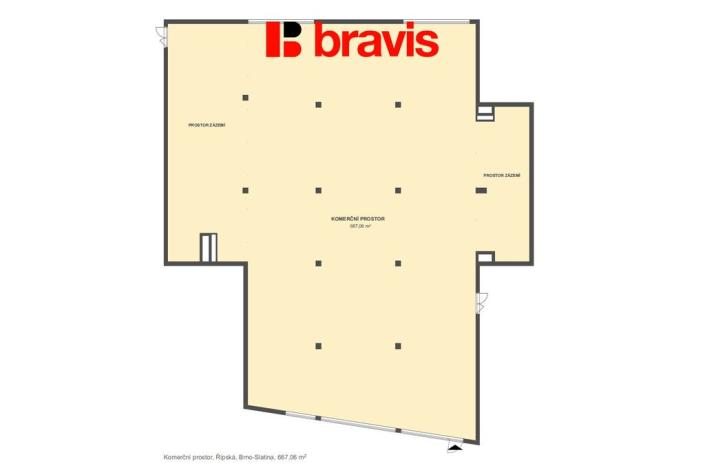 Pronájem obchodního prostoru, Brno, Řípská, 667 m2