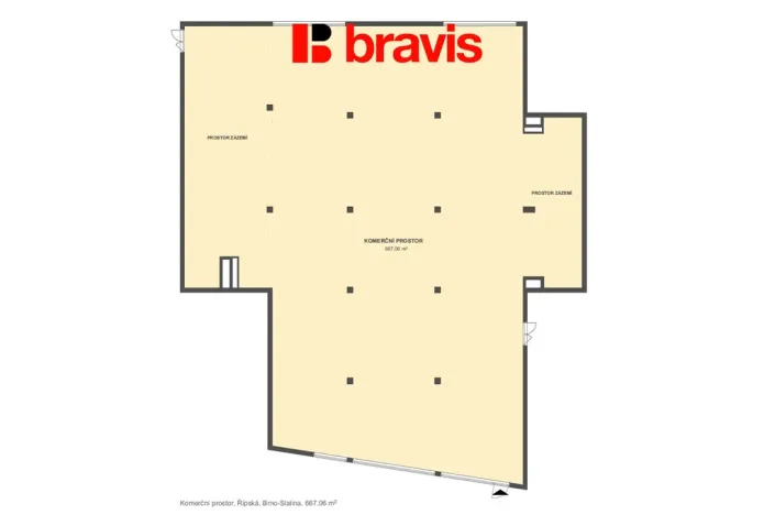 Pronájem obchodního prostoru, Brno, Řípská, 667 m2